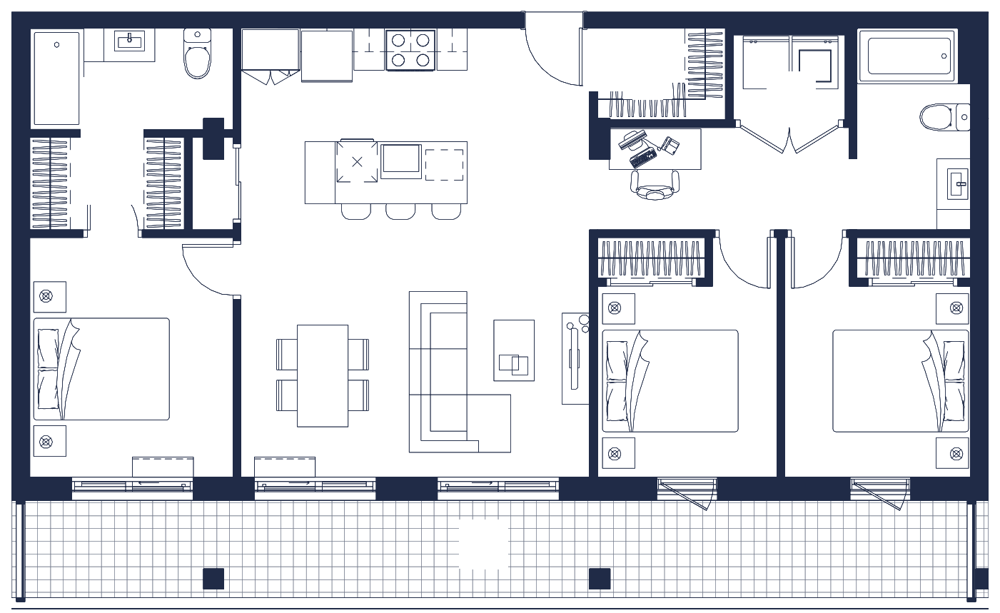 Plan de l'appartement, 5½, avec les dimensions des pièces