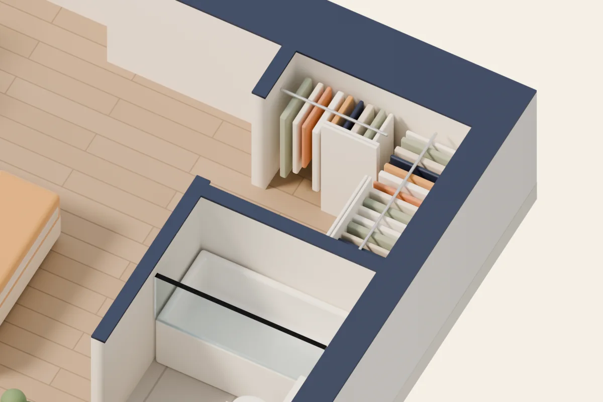 Penderie, vue 3D
