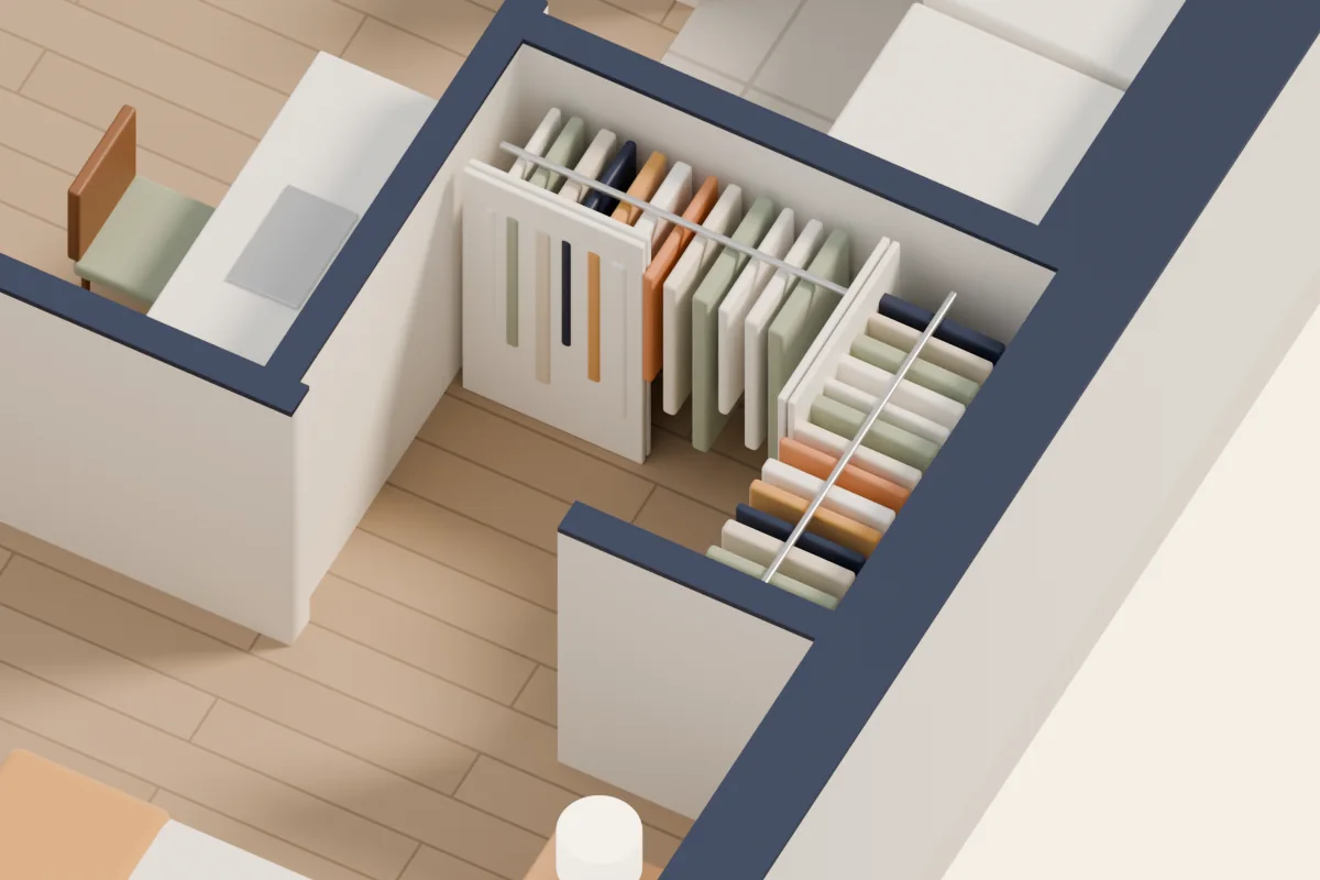 Penderie, vue 3D