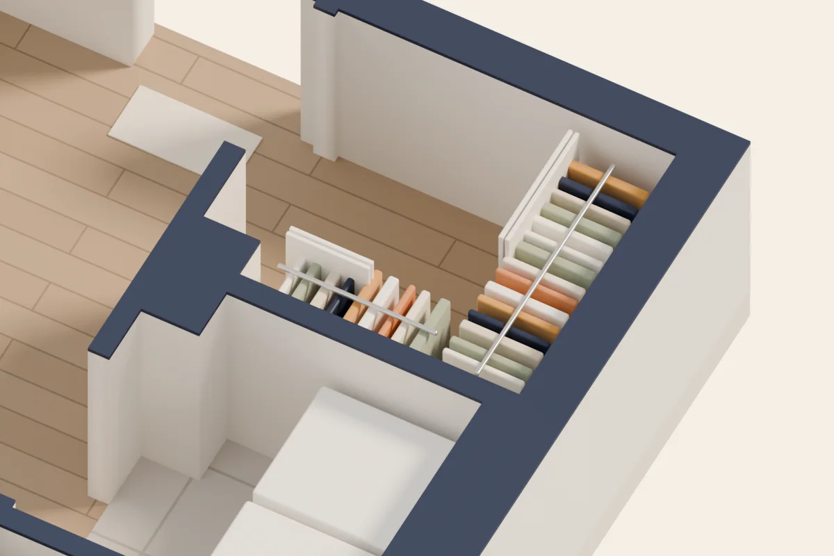 Garde-robe d'entrée, vue 3D