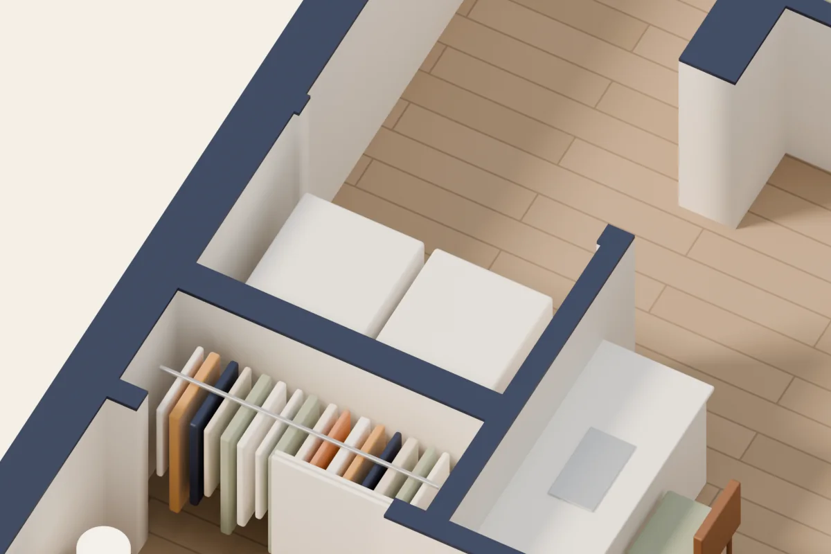 Buanderie, vue 3D